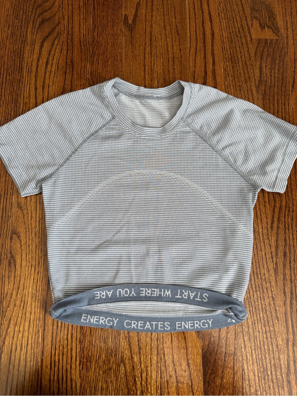 lululemon athletica Light Gray Striped Crop Top